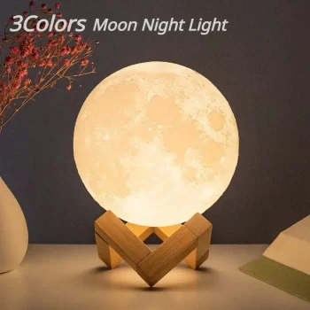 Moon Lamp 8cm LED Night Light Battery Powered With Stand, Starry Lamp, Bedroom Decor Night Lights Kids Gift Moon Lamp, Moon Lamp Galaxy 1