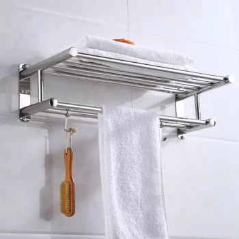 Stainless Steel Bathroom Towel Holder, Bathroom Towel Rack, Towel Dispenser, Storage Organizer Shelf, Wall Mounted Towel Rack For Home, Shelf for Kitchen Bathroom 1