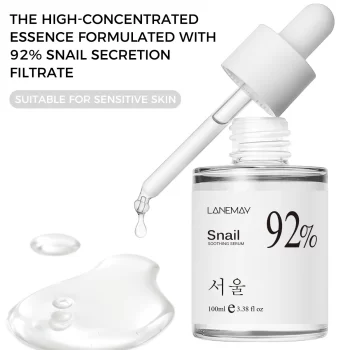 Snail Soothing Facial Essence 100ml 92% Hydrating Serum for Face with Snail Secretion Filtrate for Dull Skin & Fine Lines, Korean Skin Care 4