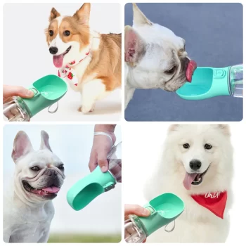 Portable Dog Water Bottle For Small Large Dogs, Leak Proof Portable Puppy Water Dispenser with Drinking Feeder for Pets Outdoor Walking 6